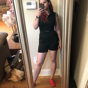 Black one-piece romper